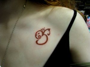 Indian loard Shri Ganesh tattoo design in front