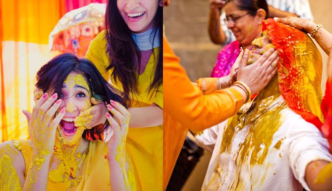 Side by Side haldi ceremony