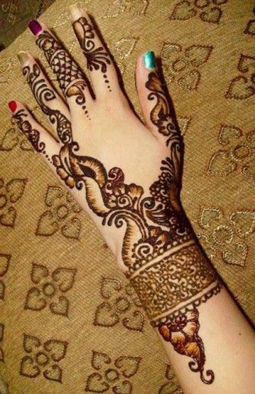 Plain Gujarati mehndi design