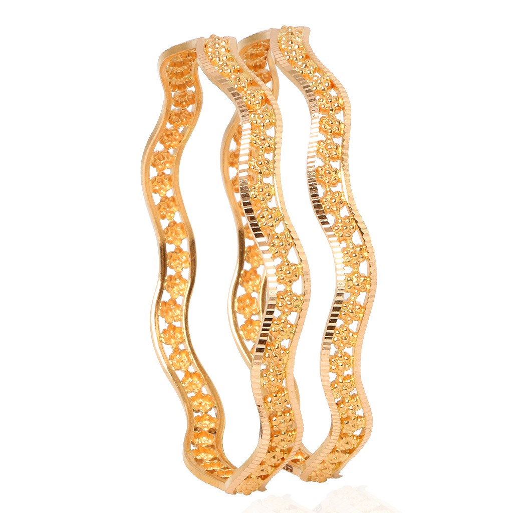 Amelia wave gold bangles