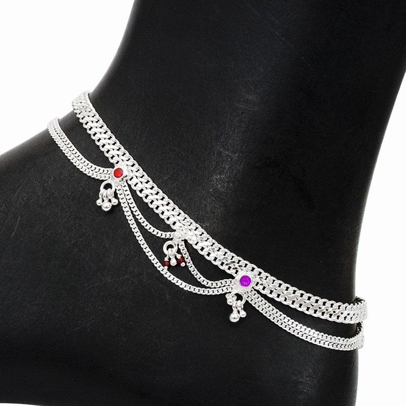 Traditional silver anklets