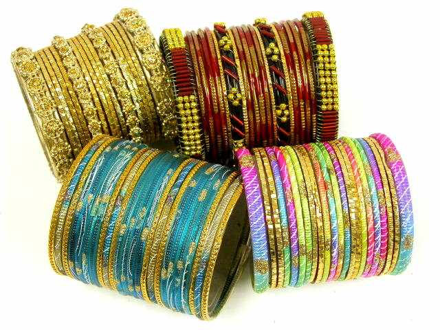 Glass and metal bangles