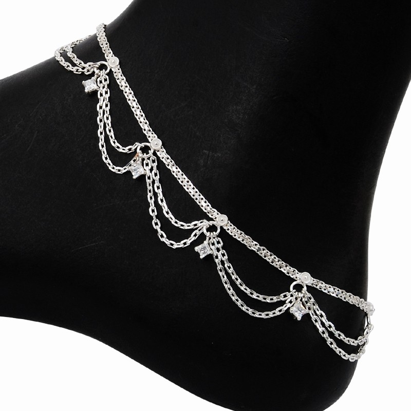 Traditional silver anklets