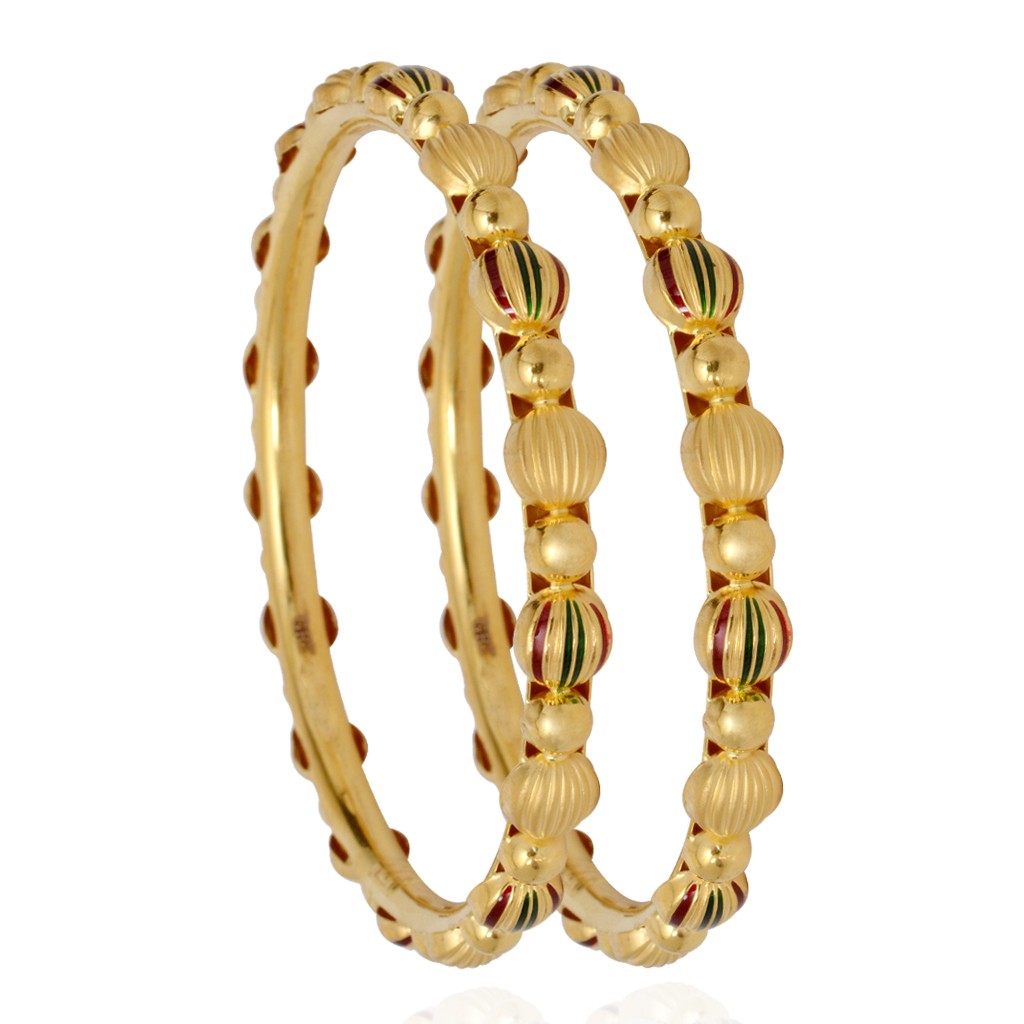 Varika enameled gold bangles