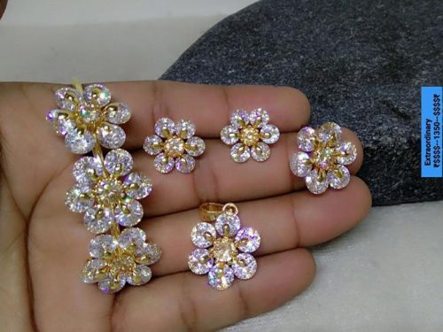 Star shaped small colourful earrings