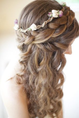 Cool looking brown party hair style