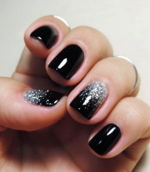 Black Colour Nail art