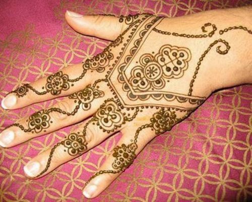 Classical mehendi designs on palm