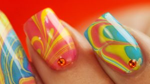Classy mango shady colour nail art
