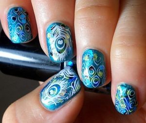 Blue Deep ocean style nail art