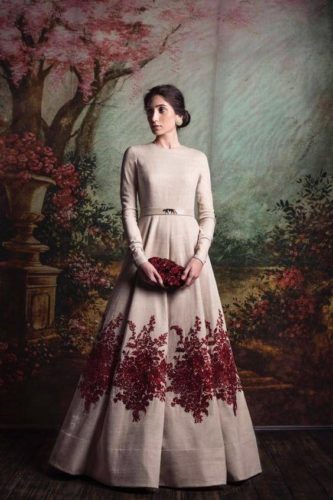 White Designer Indo Western Gown