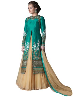 Green Indo-Western Dress
