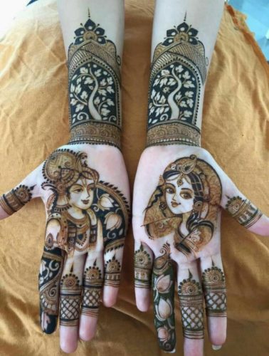 Bridal palm mehendi design