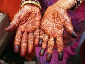 Dark Mehendi for palm