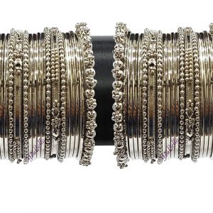 YouBella Jewellery Traditional Silver Plated Oxidized Bracelet Bangles Set for Girls and Women