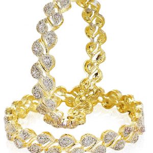YouBella Jewellery American Diamond Gold Plated Bangles for Women and Girls