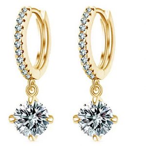 GirlZ! Golden Austrian Crystal drop earrings for women