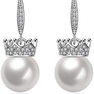 Sukkhi Pearl Drop Earrings for Women (Silver)(E81072)