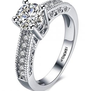 karatcart Platinum Plated Austrian Crystal Ring for Women(Silver)