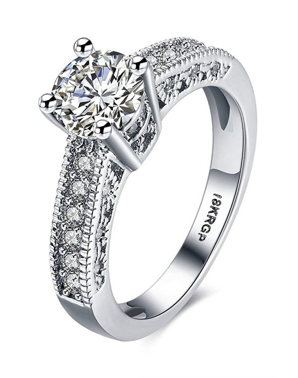 karatcart Platinum Plated Austrian Crystal Ring for Women(Silver)