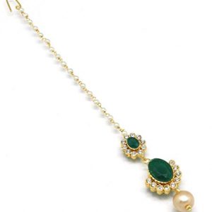 Small Size Maang Tikka with Crystal & Pearl