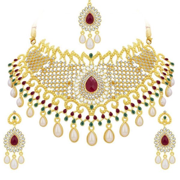 Sukkhi Jewellery Sets for Women (Golden) (3135NADS1600)