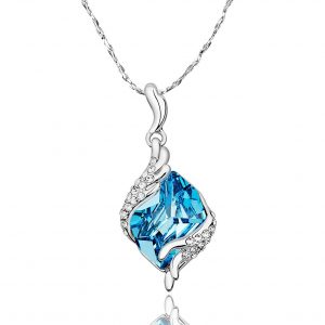 Yellow Chimes Crystals from Swarovski Angel Guardian Silver Crystal Pendant for Women and Girls