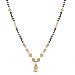 Zeneme Women's Pride Designer Gold Plated Mangalsutra Pendant with Chain for Women