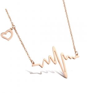 Popmode Fashion Heart Beat Long Chain Necklace for Girls