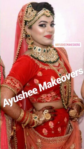Bridal makeup at Ayushee Makeovers