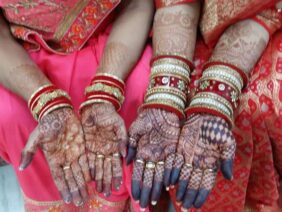 Mother and Daughter Mehendi design.