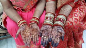 Mother and Daughter Mehendi design.